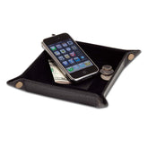 Black Crocodile Embossed Leather Travel Caddy